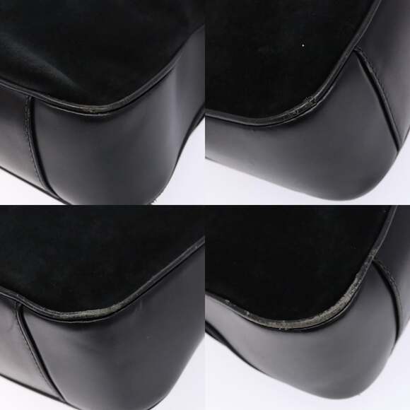 GUCCI Bamboo Hand Bag Suede Black Gold 001 1638 001 1638 - Picture 10 of 12